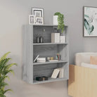 Klassieke bewerkt hout hangkast voor muurruimte en decoratie - Grijs sonoma / 1 - Dressoirs & buffetkasten