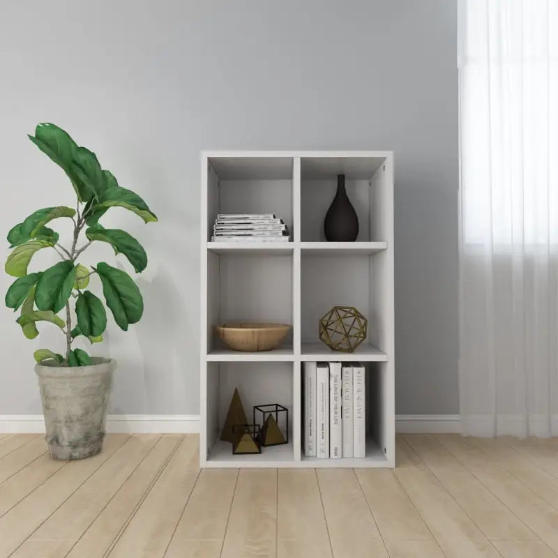 Klassieke boekenkast in bewerkt hout met strak ontwerp en duurzaamheid - Hoogglans wit / 66 x 30 x 98 cm / 1