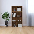 Klassieke boekenkast in bewerkt hout met strak ontwerp en duurzaamheid - bruin eikenkleur / 66 x 30 x 130 cm / 1