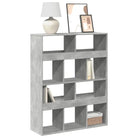 Klassieke Boekenkast van bewerkt hout met strak ontwerp - Betongrijs / 1 / 125.5 cm - Boekenkasten