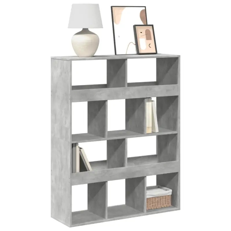 Klassieke Boekenkast van bewerkt hout met strak ontwerp - Betongrijs / 1 / 125.5 cm - Boekenkasten