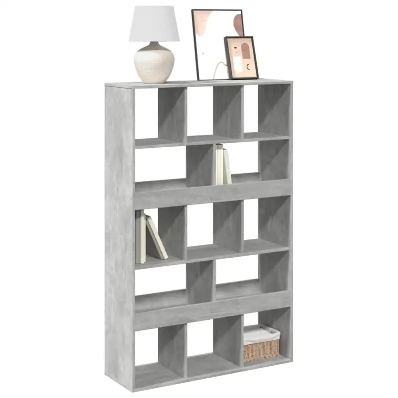 Klassieke Boekenkast van bewerkt hout met strak ontwerp - Betongrijs / 1 / 156.5 cm - Boekenkasten
