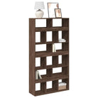 Klassieke Boekenkast van bewerkt hout met strak ontwerp - bruin eikenkleur / 1 / 187.5 cm - Boekenkasten
