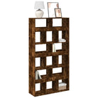 Klassieke Boekenkast van bewerkt hout met strak ontwerp - Gerookt eiken / 1 / 187.5 cm - Boekenkasten
