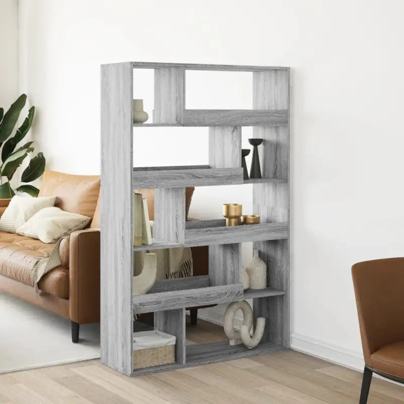 Klassieke boekenkast van bewerkt hout met strak ontwerp - Grijs sonoma / 1 / 156.5 cm - Boekenkasten