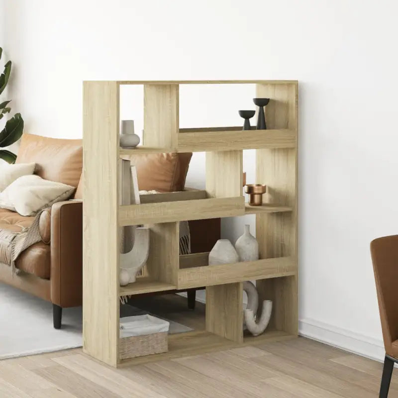 Klassieke boekenkast van bewerkt hout met strak ontwerp - Sonoma eiken / 1 / 125.5 cm - Boekenkasten
