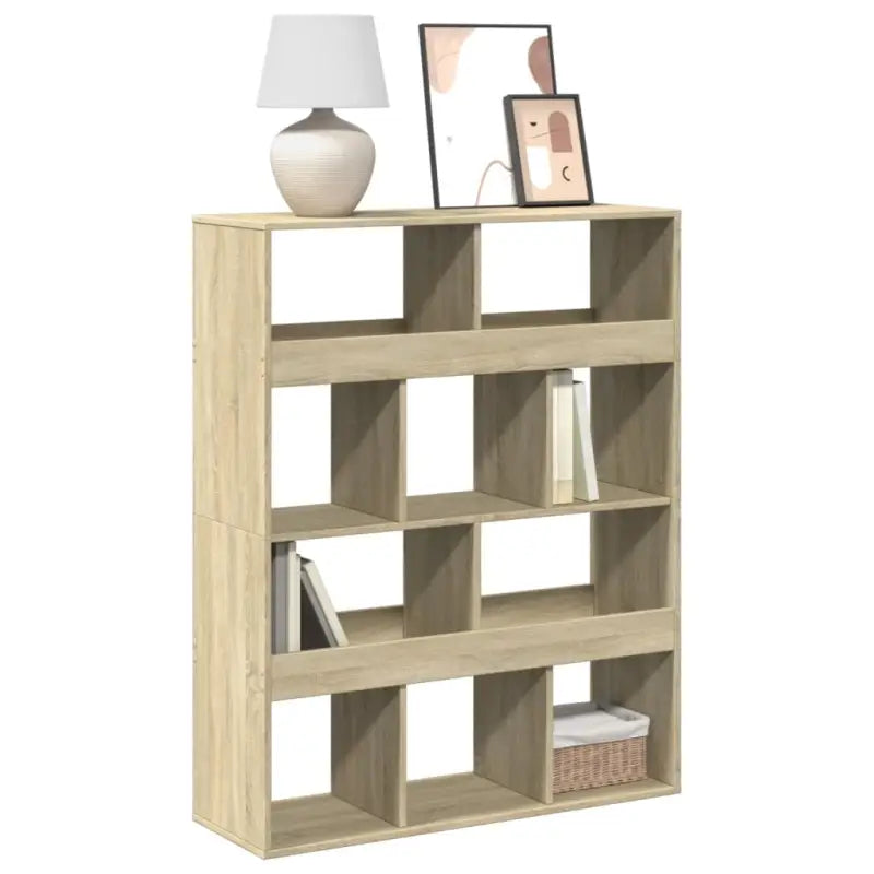 Klassieke Boekenkast van bewerkt hout met strak ontwerp - Sonoma eiken / 1 / 125.5 cm - Boekenkasten