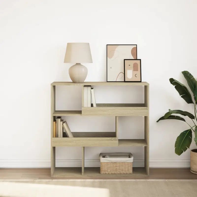 Klassieke boekenkast van bewerkt hout met strak ontwerp - Sonoma eiken / 1 / 94.5 cm - Boekenkasten