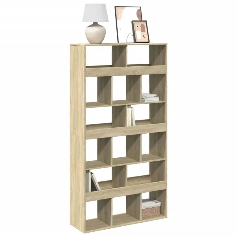 Klassieke Boekenkast van bewerkt hout met strak ontwerp - Sonoma eiken / 1 / 187.5 cm - Boekenkasten
