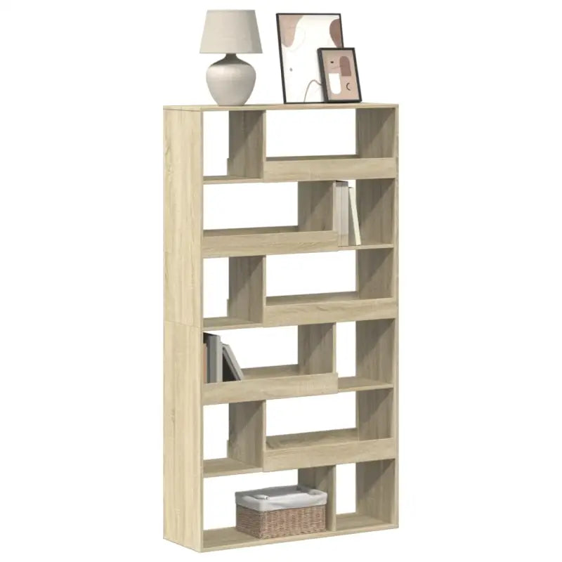 Klassieke boekenkast van bewerkt hout met strak ontwerp - Sonoma eiken / 1 / 187.5 cm - Boekenkasten