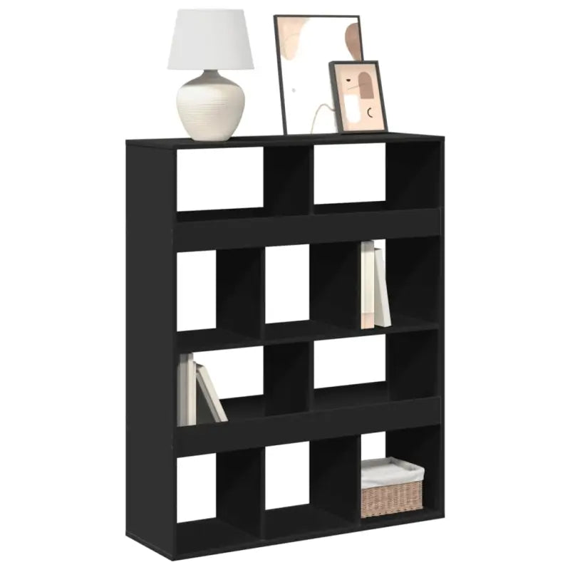 Klassieke Boekenkast van bewerkt hout met strak ontwerp - Zwart / 1 / 125.5 cm - Boekenkasten
