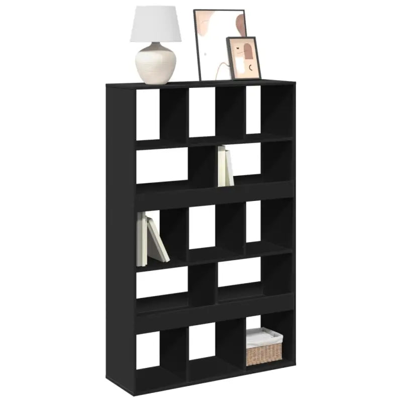Klassieke Boekenkast van bewerkt hout met strak ontwerp - Zwart / 1 / 156.5 cm - Boekenkasten