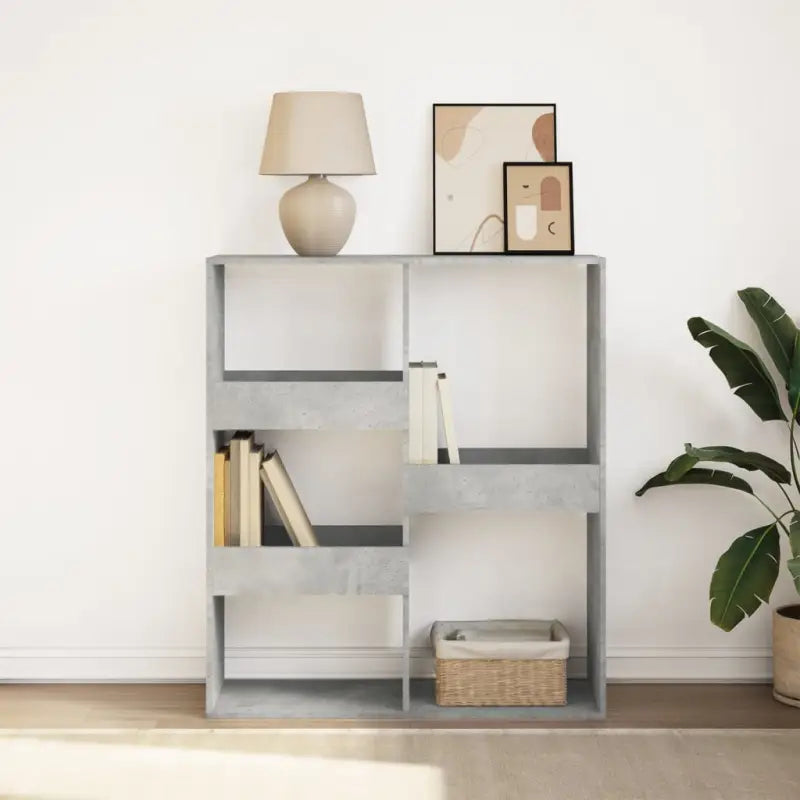 Klassieke boekenkast van bewerkt hout voor een stijlvol interieur - Betongrijs / 1 / 115 cm - Boekenkasten