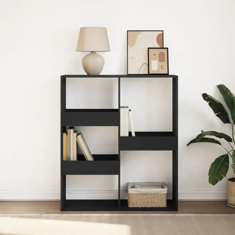 Klassieke boekenkast van bewerkt hout voor een stijlvol interieur - Zwart / 1 / 115 cm - Boekenkasten
