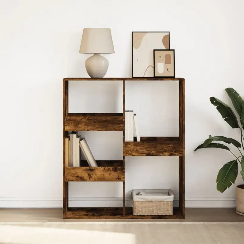 Klassieke boekenkast van bewerkt hout voor een stijlvol interieur - Gerookt eiken / 1 / 115 cm - Boekenkasten
