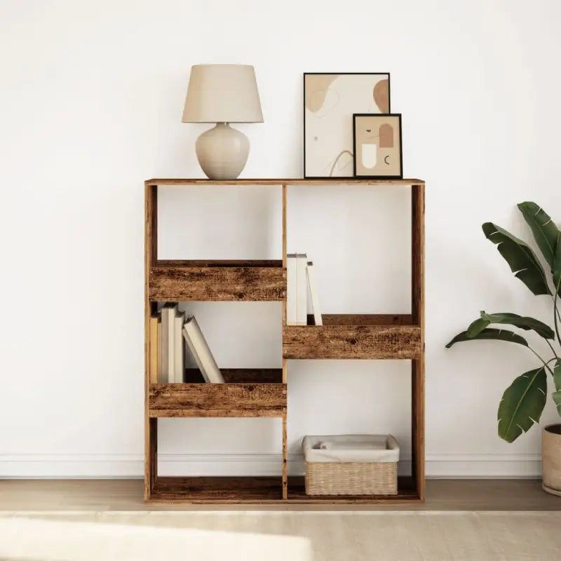 Klassieke boekenkast van bewerkt hout voor een stijlvol interieur - Oud hout / 1 / 115 cm - Boekenkasten