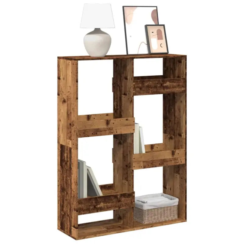 Klassieke boekenkast van bewerkt hout voor een stijlvol interieur - Oud hout / 1 / 135 cm - Boekenkasten