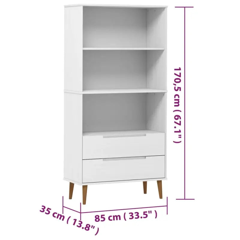 Klassieke boekenkast van massief grenenhout met Scandinavisch ontwerp - Boekenkasten