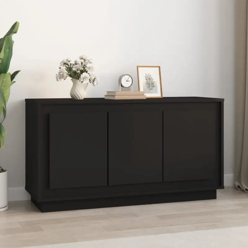 Klassieke dressoir met bewerkt hout voor een duurzame uitstraling - Zwart / 1 - Dressoirs & buffetkasten
