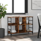 Klassieke dressoir van bewerkt hout met stevig blad en verstelbare poten - Gerookt eiken / 1 / 73.5 cm - Dressoirs &