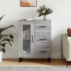 Klassieke Dressoir van bewerkt hout met tijdloze uitstraling - Grijs sonoma / 1 - Dressoirs & buffetkasten
