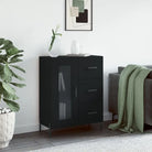 Klassieke Dressoir van Bewerkt Hout met Tijdloze uitstraling - Zwart / 1 - Dressoirs & buffetkasten