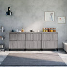 Klassieke Dressoirs en Buffetkasten van Behandeld Bewerkt Hout - Grijs sonoma / 3 - Dressoirs & buffetkasten