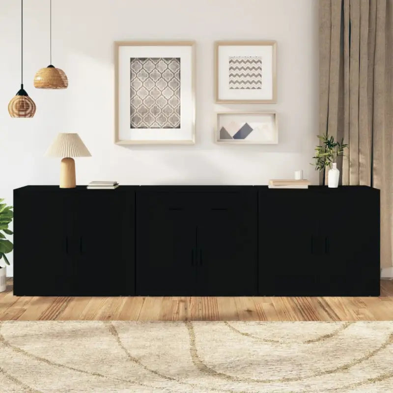 Klassieke Dressoirs en Buffetkasten van Bewekt Hout voor een Tijdloze Look - Zwart / 3 - Dressoirs & buffetkasten