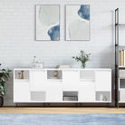 Klassieke dressoirs en buffetkasten van bewerkt hout - Hoogglans wit / 3 - Dressoirs & buffetkasten