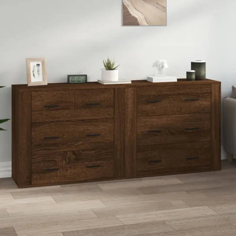 Klassieke Dressoirs met Bevest Hout voor Tijdloze Elegantiev - bruin eikenkleur / 2 - Dressoirs & buffetkasten