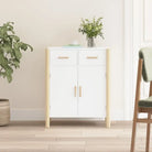 Klassieke dressoirs met bewerkt hout en houten poten - Wit / 1 - Dressoirs & buffetkasten