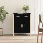Klassieke dressoirs met bewerkt hout en houten poten - Zwart / 1 - Dressoirs & buffetkasten