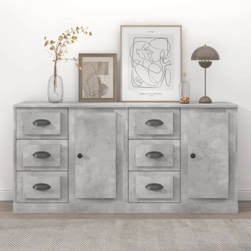 Klassieke Dressoirs van Bewekt Hout met Tijdloze Look - Betongrijs / 2 - Dressoirs & buffetkasten