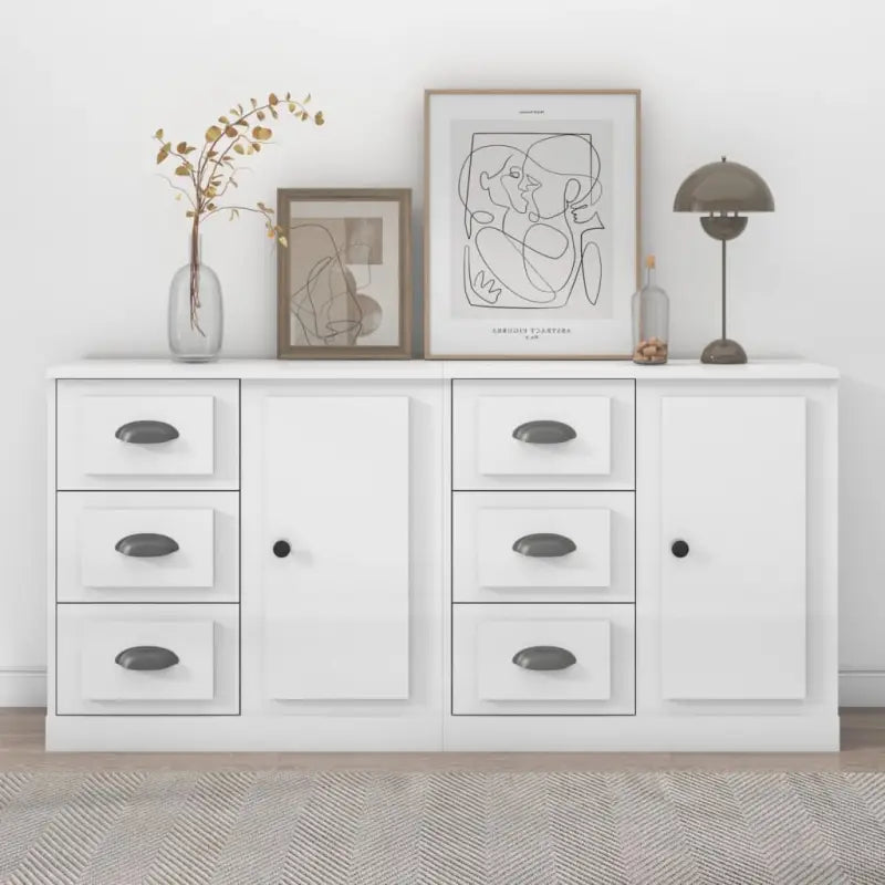 Klassieke Dressoirs van Bewekt Hout met Tijdloze Look - Hoogglans wit / 2 - Dressoirs & buffetkasten