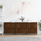 Klassieke dressoirs van bewerkt hout met tijdloze uitstraling - bruin eikenkleur / 3 - Dressoirs & buffetkasten