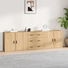 Klassieke dressoirs van bewerkt hout met tijdloze uitstraling - Sonoma eiken / 3 - Dressoirs & buffetkasten