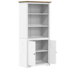 Klassieke Franse boekenkast in massief grenenhout met metalen handgrepen - Bruin / 1 - Boekenkasten