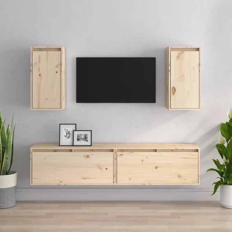 Klassieke hang Tv-meubel van massief grenenhout voor moderne kamers - Tv-meubels