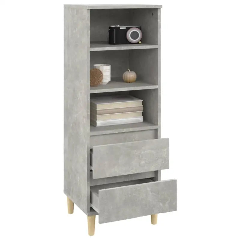 Klassieke hoge kast van bewerkt hout met houten poten en duurzame afwerking - Dressoirs & buffetkasten