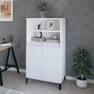 Klassieke hoge kast van bewerkt hout voor een stijlvolle inrichting - Dressoirs & buffetkasten
