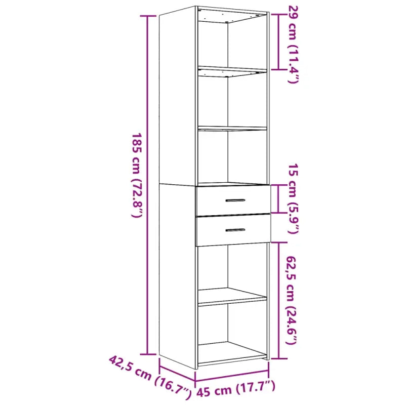 Klassieke hoge kast van bewerkt hout voor een stijlvolle keuken of woonkamer - Dressoirs & buffetkasten
