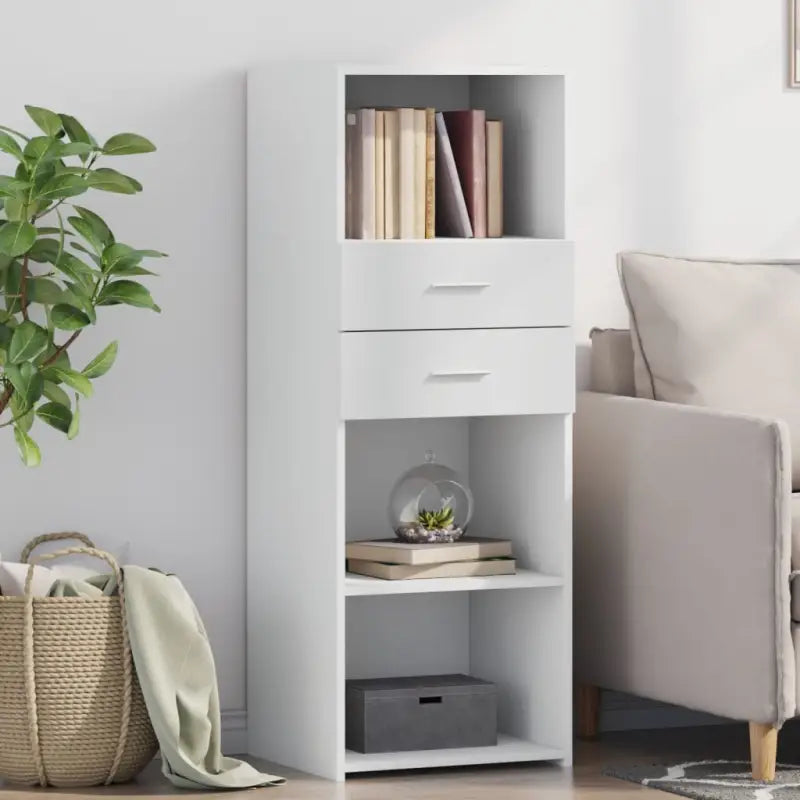 Klassieke hoge kast van bewerkt hout voor elegant en praktisch interieur - Wit / 1 - Dressoirs & buffetkasten