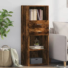 Klassieke hoge kast van bewerkt hout voor elegant en praktisch interieur - Gerookt eiken / 1 - Dressoirs & buffetkasten