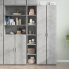 Klassieke hoge kast van bewerkt hout voor in je interieur - Betongrijs / 1 - Dressoirs & buffetkasten