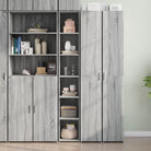 Klassieke hoge kast van bewerkt hout voor in je interieur - Grijs sonoma / 1 - Dressoirs & buffetkasten