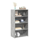 Klassieke hoge kast van bewerkt hout voor je interieur - Betongrijs / 1 - Dressoirs & buffetkasten