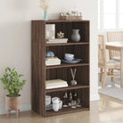 Klassieke hoge kast van bewerkt hout voor je interieur - bruin eikenkleur / 1 - Dressoirs & buffetkasten