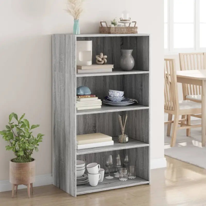 Klassieke hoge kast van bewerkt hout voor je interieur - Grijs sonoma / 1 - Dressoirs & buffetkasten