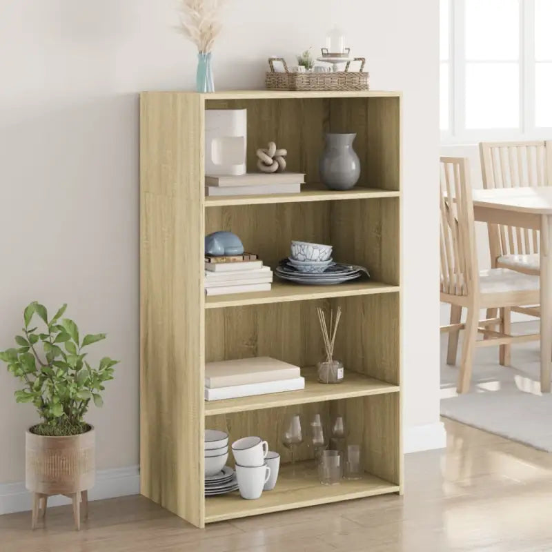 Klassieke hoge kast van bewerkt hout voor je interieur - Sonoma eiken / 1 - Dressoirs & buffetkasten