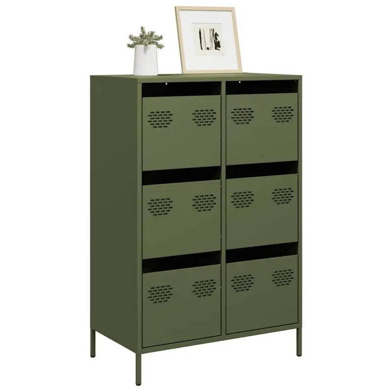 Klassieke hoge kast van koudgewalst staal voor interieur en kantoor - Groen / 1 - Dressoirs & buffetkasten